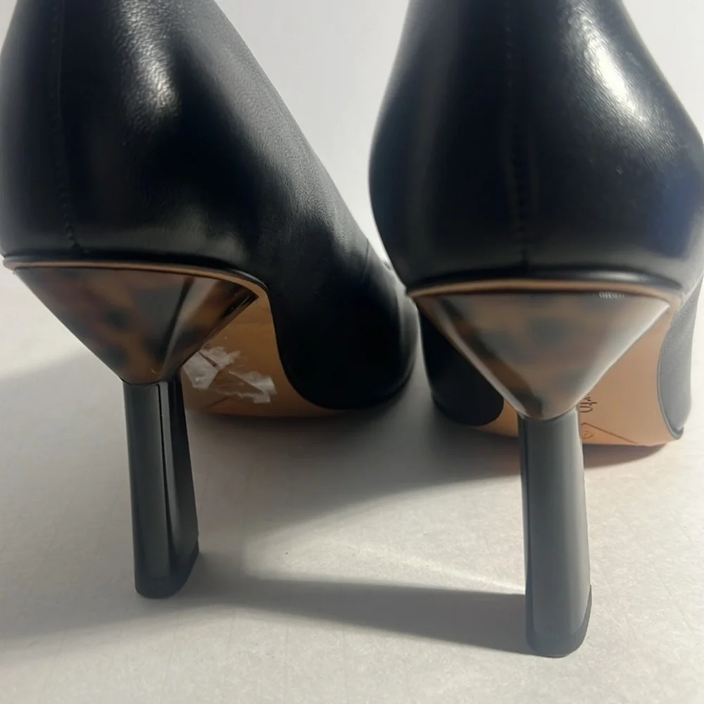 👡Franco Sarto Womens Pump Heel Black Leather Dressy Slip On High 7.5 New - Picture 5 of 7